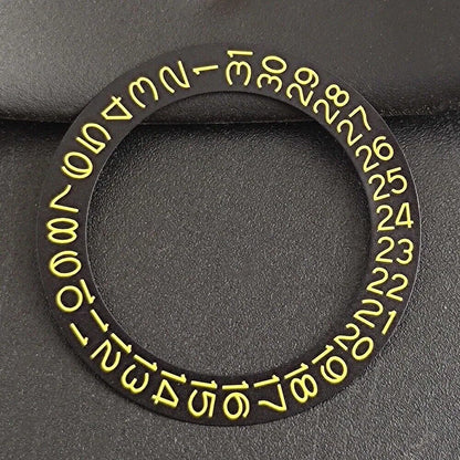 Yellow date disk overlay for NH35 NH36 watch movement, ideal for precise timekeeping upgrades.