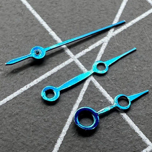 13 mm blaue, hohle Uhrzeiger ohne Leuchtpunkt für Quarzwerk Miyota 2035 #06 