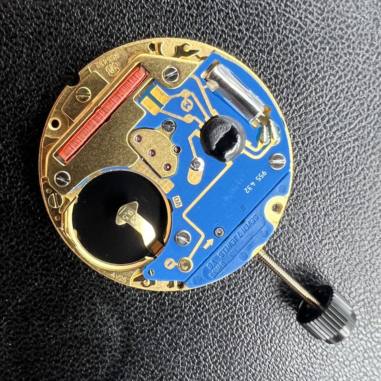 Swiss Made ETA 955.432 quartz watch movement, 2-hand precision mechanism by ETA for accurate timekeeping.