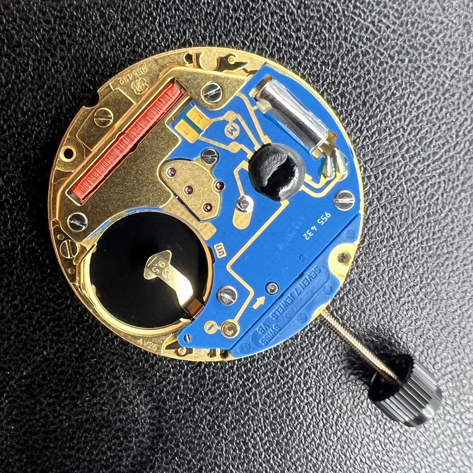 Swiss Made ETA 955.432 quartz watch movement, 2-hand precision mechanism by ETA for accurate timekeeping.