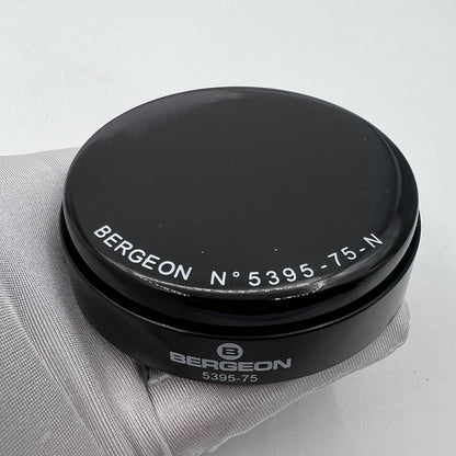 Bergeon 5395-75-N black gel watch cushion, 75mm for secure protection and shock absorption.