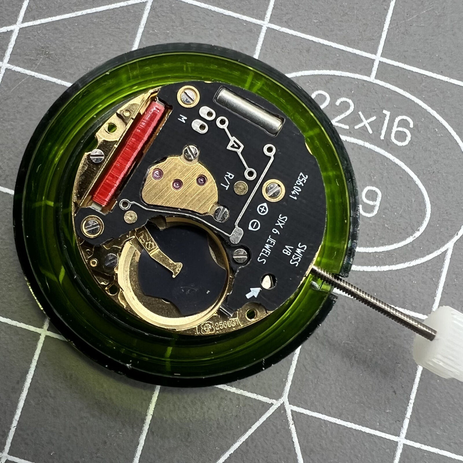 ETA 256.111 quartz watch movement by ETA, V8 replacement part for precise watch repair.