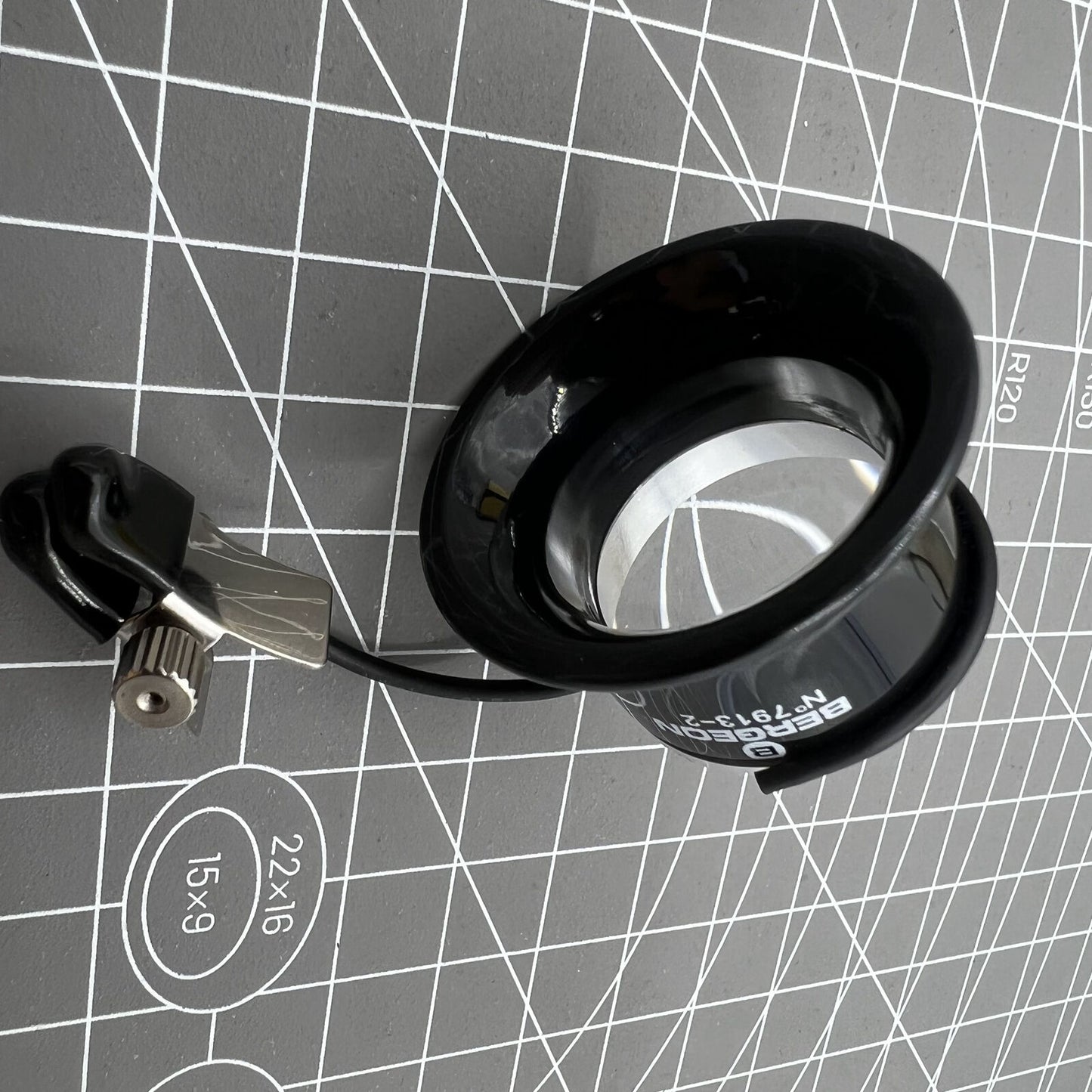 Bergeon Swiss watchmaker eyeglass with clip, precision magnifier for detailed watch repairs and adjustments