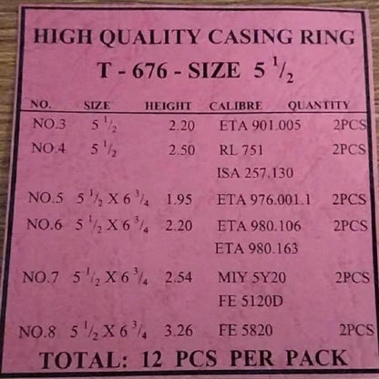 Plastic watch movement holder spacer ring by ETA, compatible with ETA901.005, RL751, 257.130, 976.001 models.