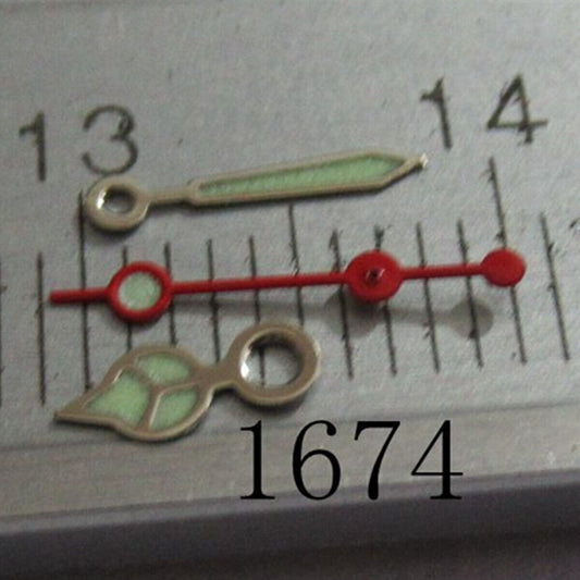 Lume red second hand with silver trim for Miyota 2035 watch movement, enhancing visibility and style.