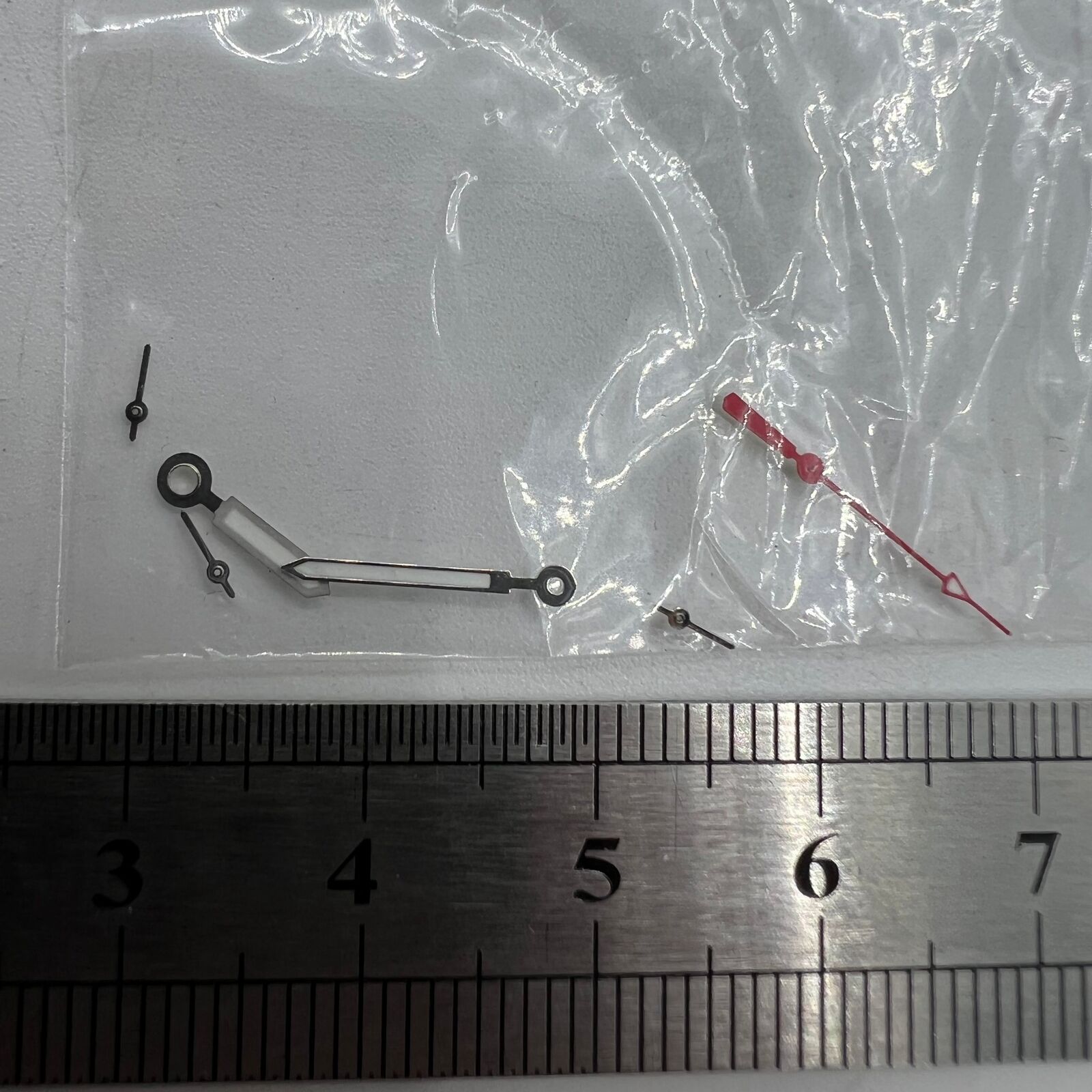 Red 12mm second hand with silver trim for Miyota OS10 OS20 OS60 OS80 watch movements.