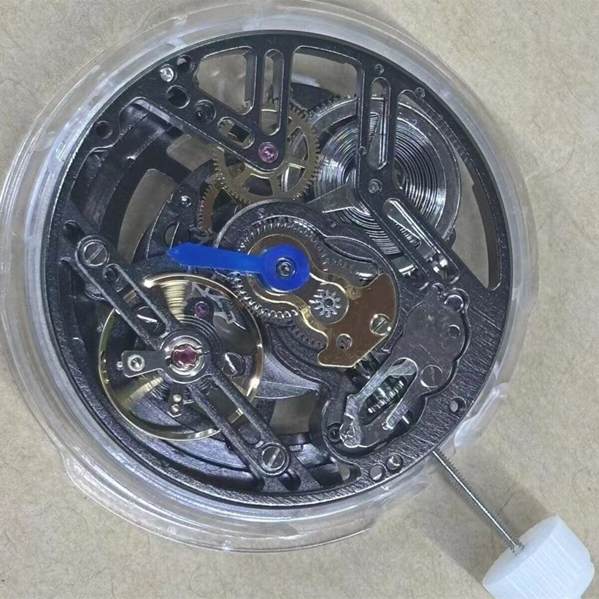 Black LB20 hollow 3-hand automatic watch part, China made, precise mechanical movement for repair and replacement