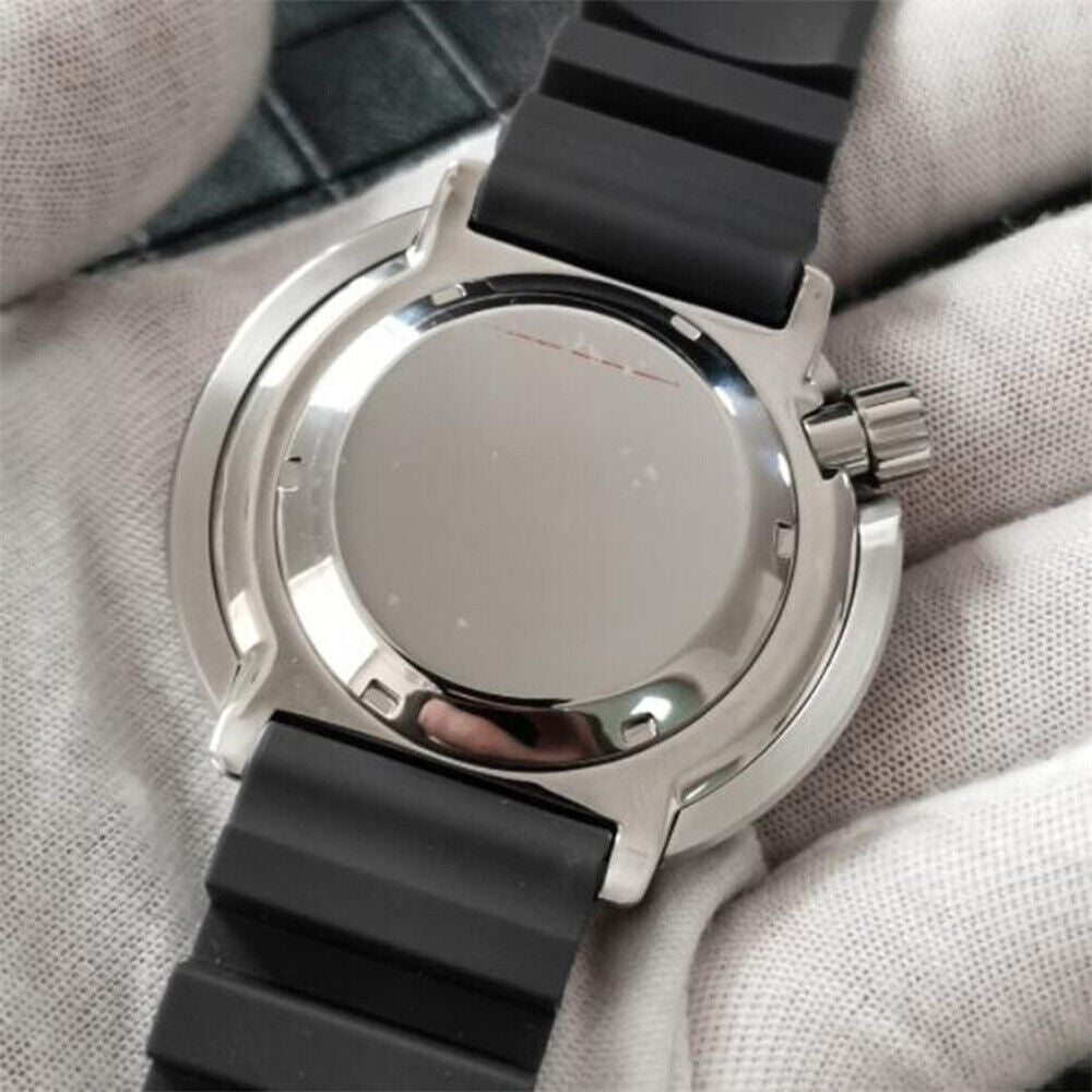 45mm stainless steel watch case with strap for NH35/NH36 movement, durable accessory.