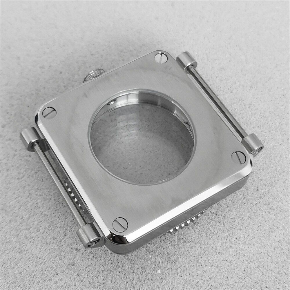 Watch Case 42mm S/S Sapphire Glass Square Watch Case for NH35/NH36/4R/7S