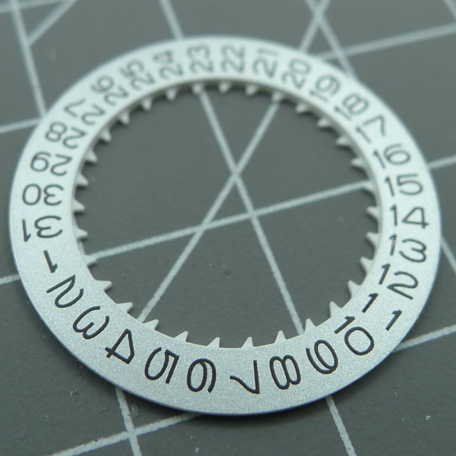 Vintage silver date disk wheel for NH36 NH35 watch movement, crown position 3.8 accessory.