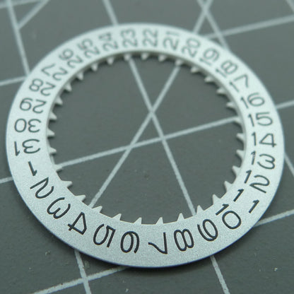 Vintage silver date disk wheel for NH36 NH35 watch movement, crown position 3.8 accessory.