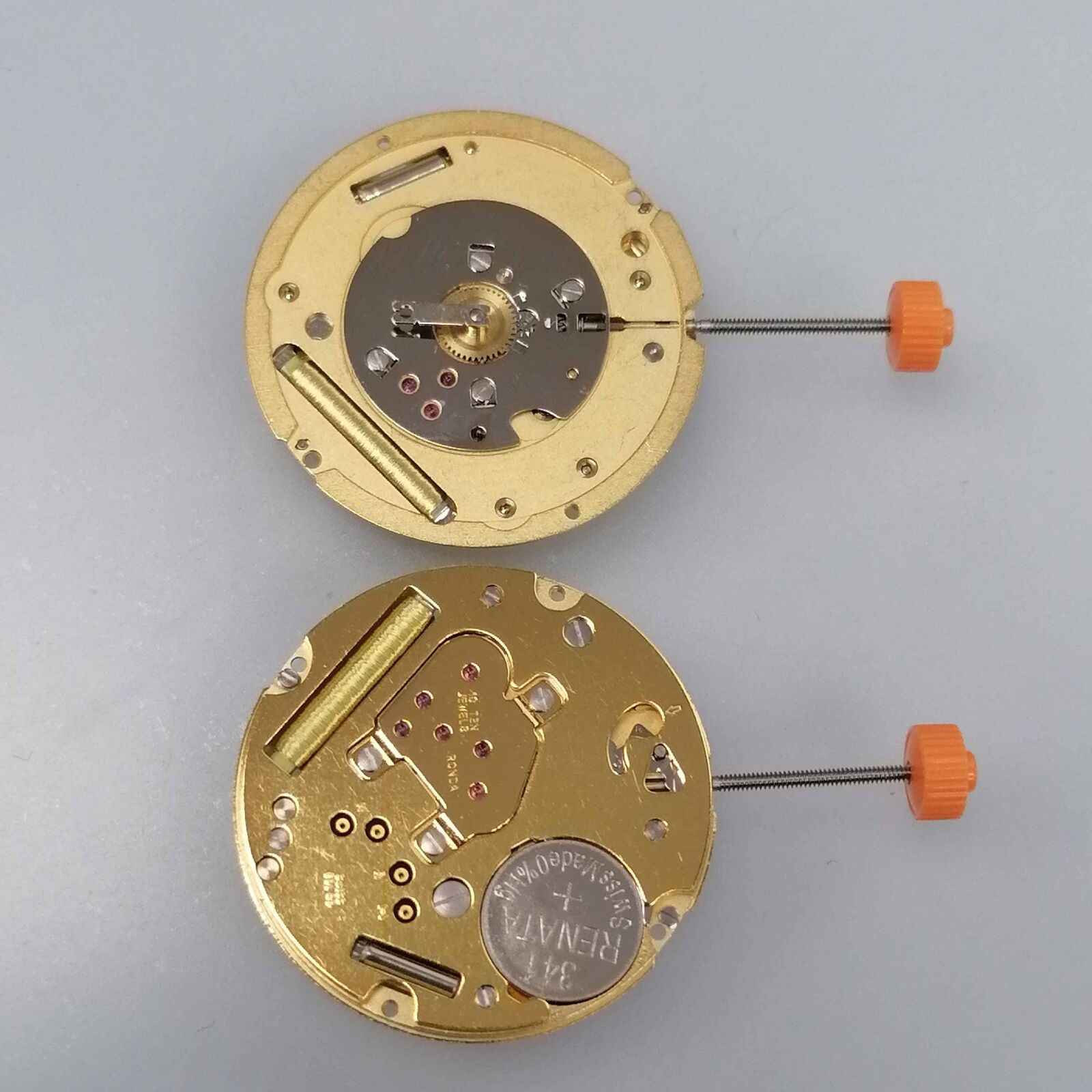 Ronda 1004 Swiss quartz watch movement with two hands and small second, precise timekeeping accessory.
