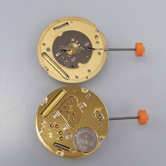 Ronda 1004 Swiss quartz watch movement with two hands and small second, precise timekeeping accessory.