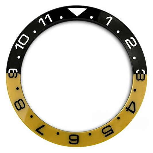38 mm Keramik Slope 1-11 Schwarz + Gelb Uhrenlünettenring für SUB 007 Uhr