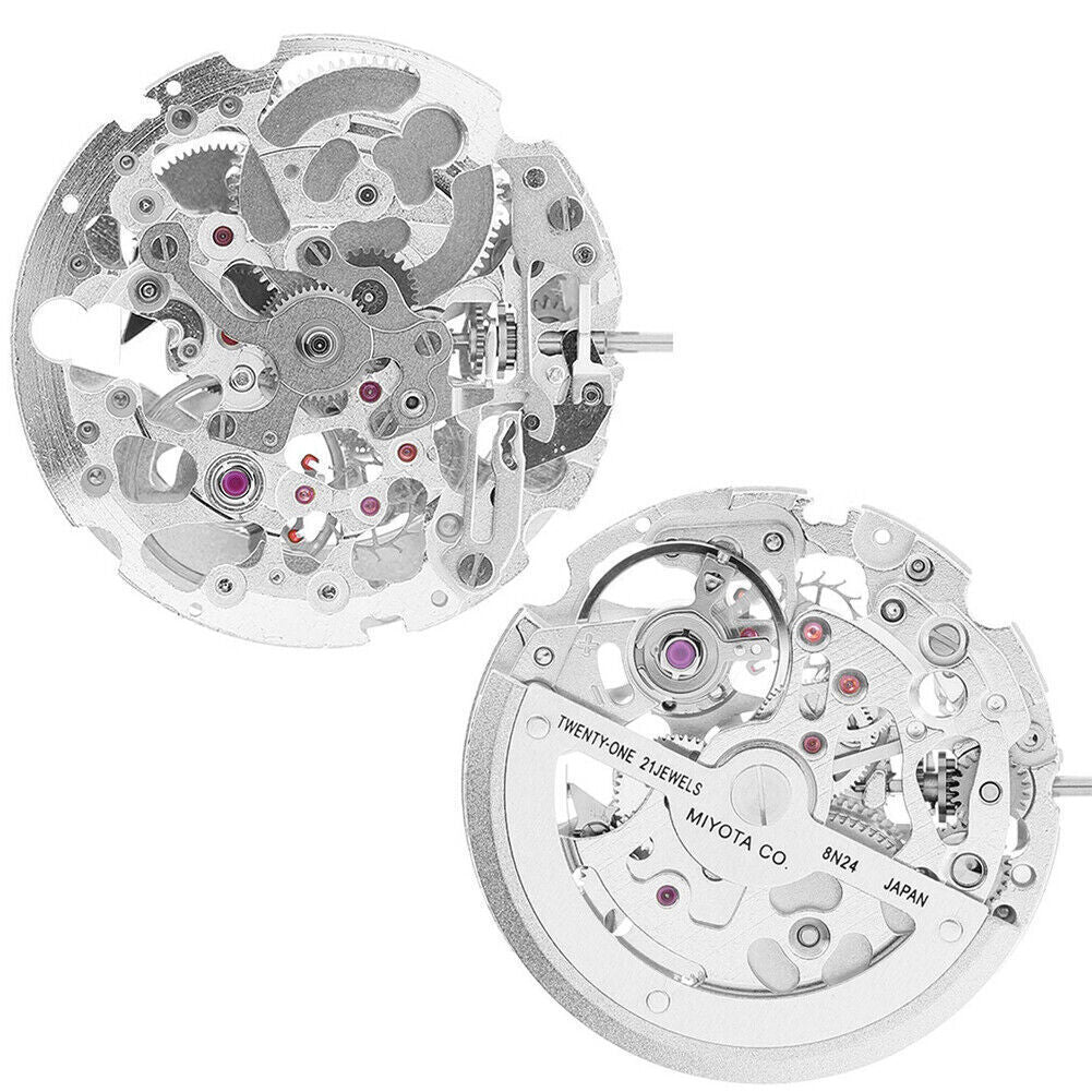 Miyota 8N24 Silver Automatic Mechanical Japan Movement