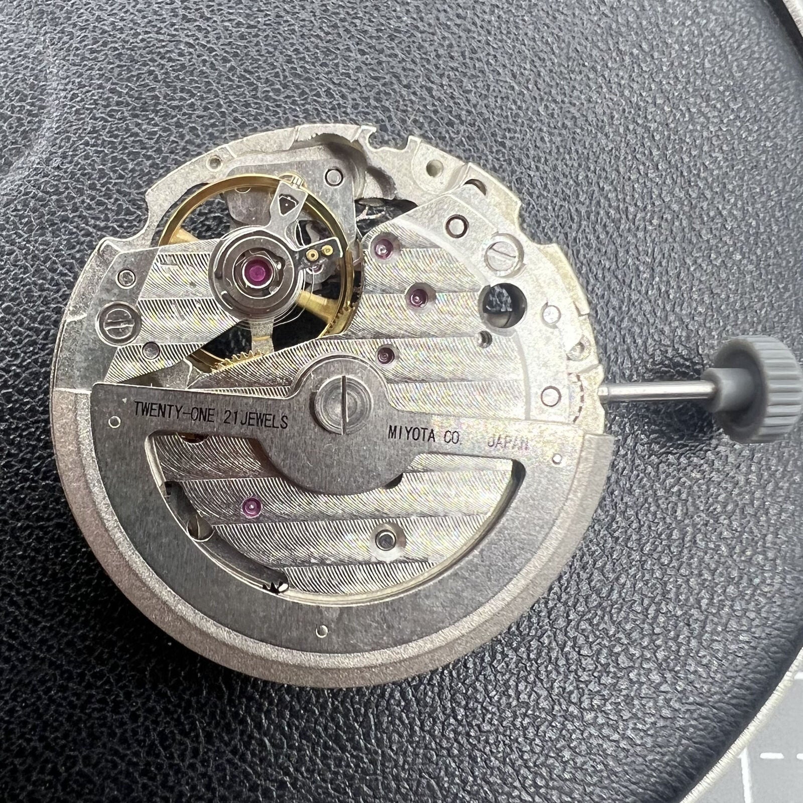 Miyota Citizen 82S5 silver plated automatic watch movement, precise mechanical craftsmanship for accessories.