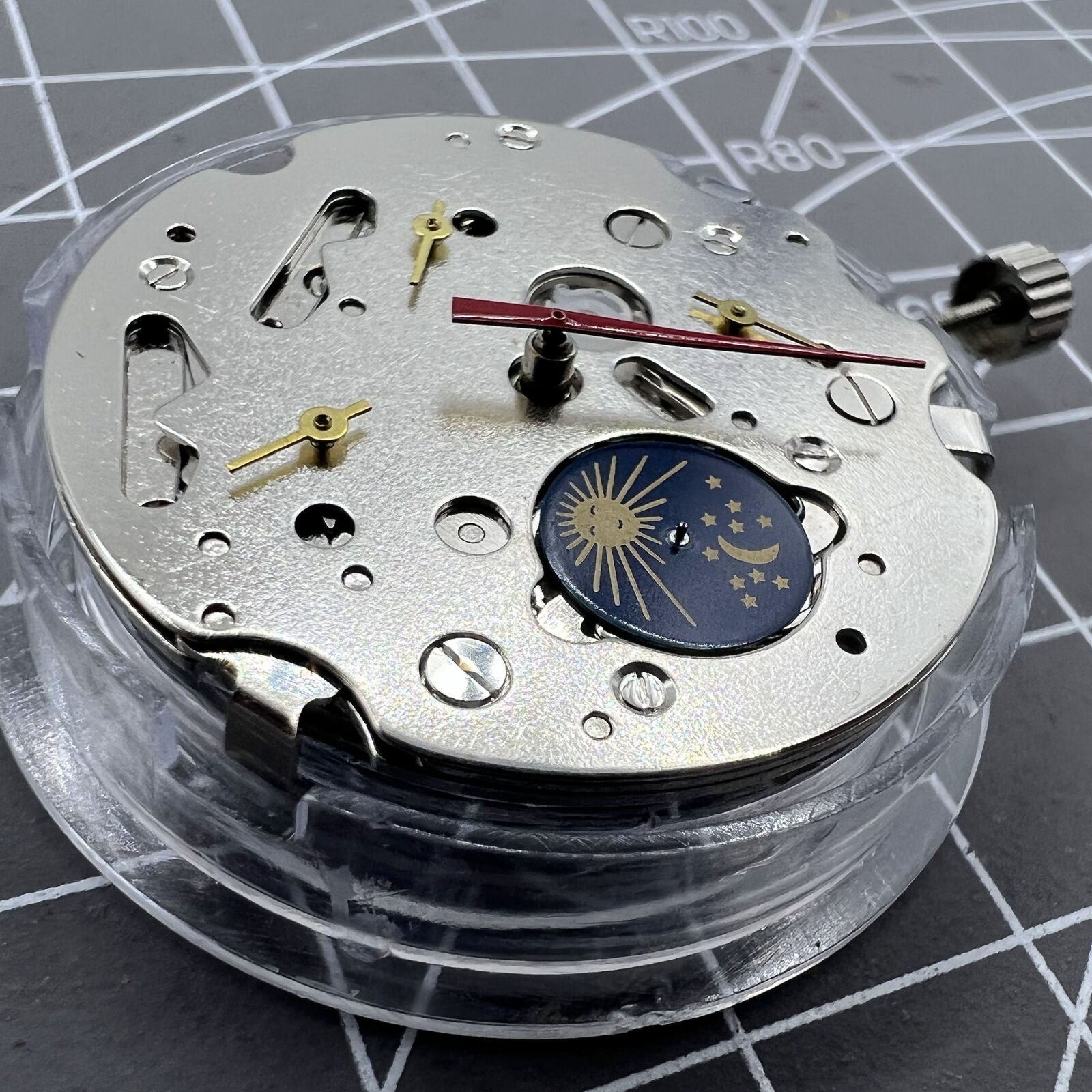 TY2876 T16 watch accessory showcasing automatic mechanical movement with small second indicators at 3, 6, 9, and 12 o'clock positions.