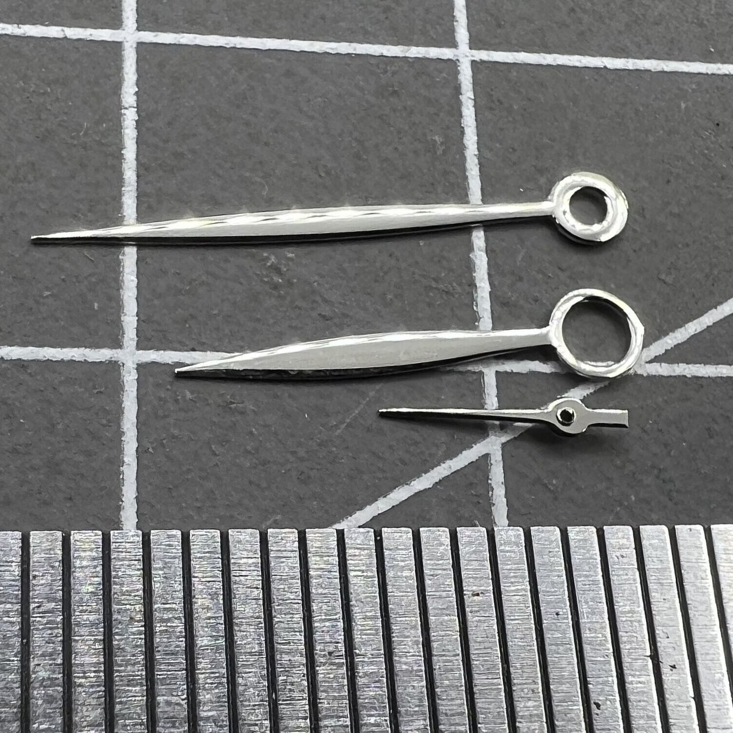 Silver 17mm long watch hands for ST3600 ST3620 ETA6497 6498 mechanical movements.