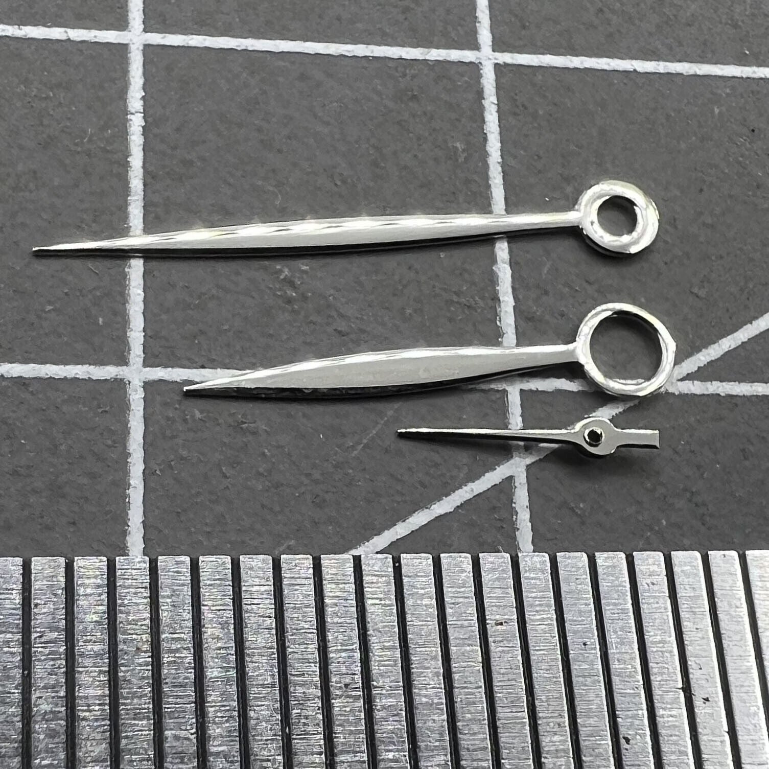 Silver 17mm long watch hands for ST3600 ST3620 ETA6497 6498 mechanical movements.
