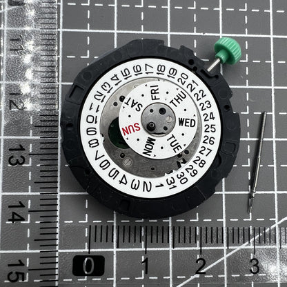 Multifunktionales Miyota OS00 Quarzuhrwerk mit Datum bei 3 Uhr, pr�zise Uhrwerksfunktion von Miyota.