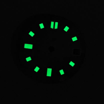 Green luminous starry sky watch dial with meteorite texture for NH35 movement, crafted.