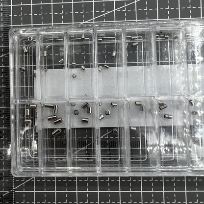 90er Set Uhrenkrone Rohr Messing 18 Größen Formen 1 oder 2 Stufen 628BCT