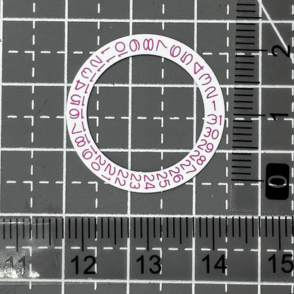 White Background Pink Character Date Disk Overlay for NH35 NH36 Movement