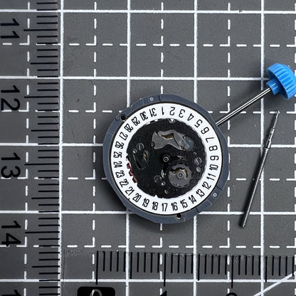 Japan Miyota 6L12 quartz watch movement with date at 6 o'clock, single calendar model 6L02.