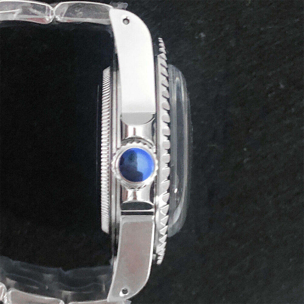 Stainless steel 39.5mm watch case with strap band for NH35/NH36 movement, durable and stylish design.
