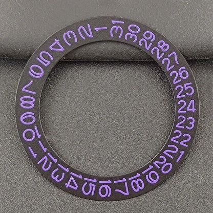 Purple date wheel overlay for NH35 NH36 movement, enhancing dial contrast and stylish watch accessory.