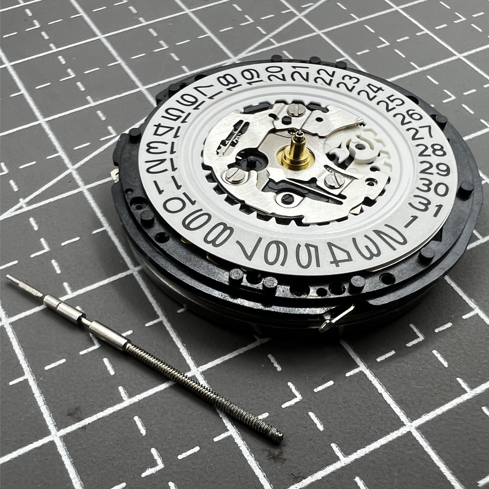 Seiko 5M62A quartz watch movement with date at 3 o'clock, reliable Japanese craftsmanship.