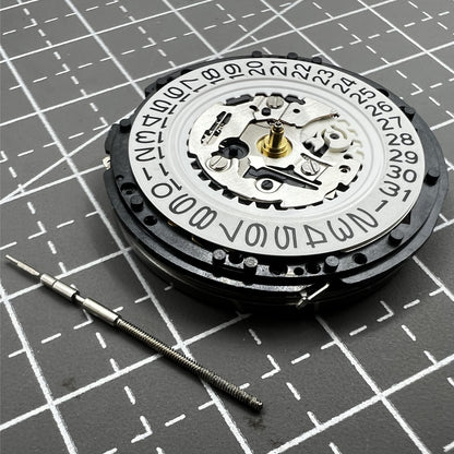 Seiko 5M62A quartz watch movement with date at 3 o'clock, reliable Japanese craftsmanship.