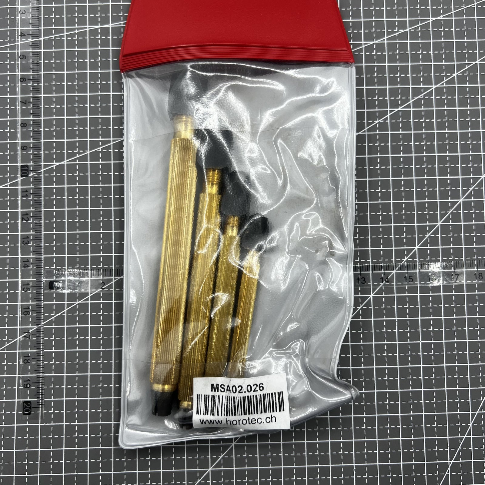 Swiss Horotec pin vice set MSA02.026 with square head for precise watch accessory handling