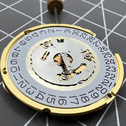 Swiss Made Ronda 6004D quartz watch movement with date display at 3 o?clock, precision timing by Ronda.