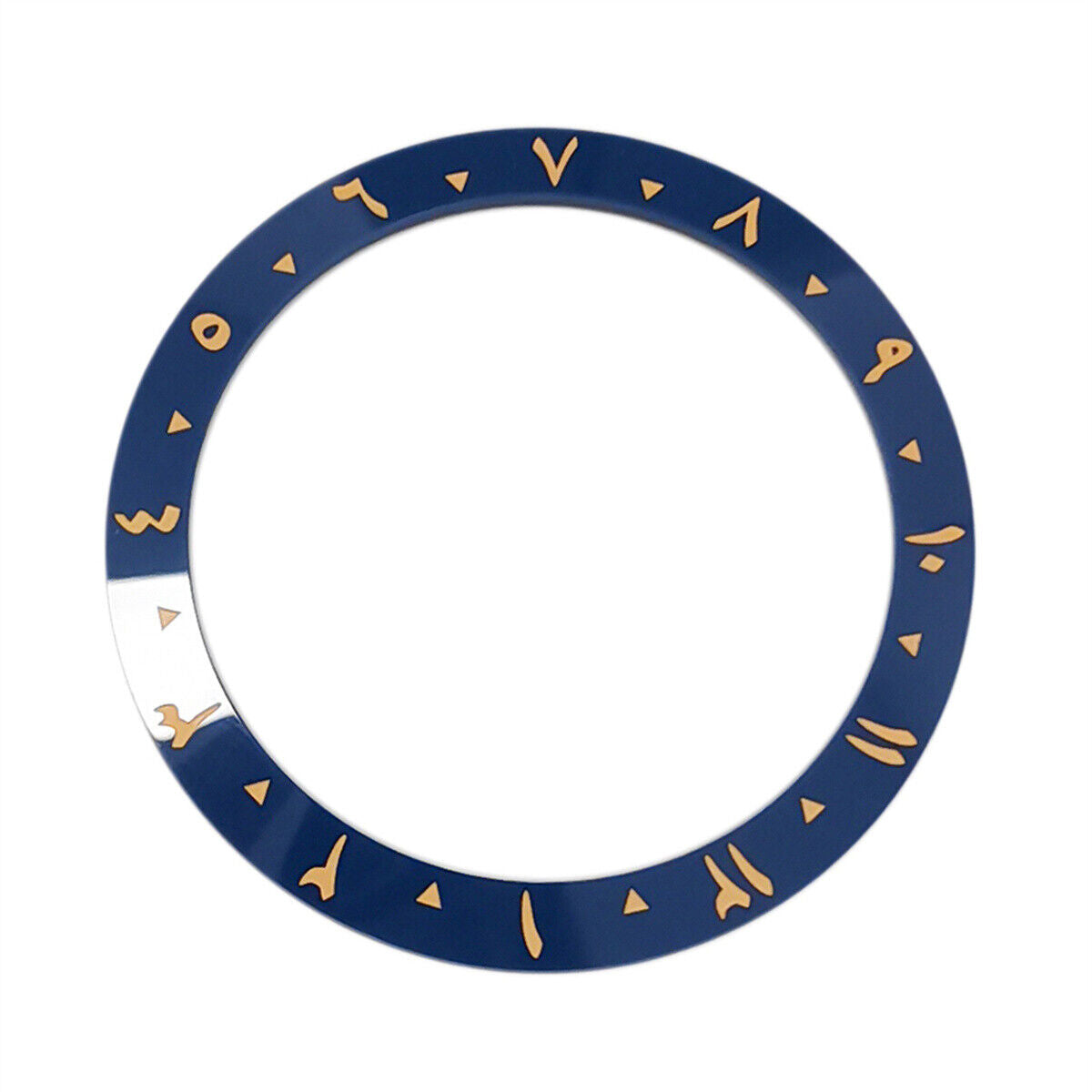 Ceramic 38mm inclined bezel with Arabic numerals 1-12 for 40mm SUB watch case, durable and stylish.