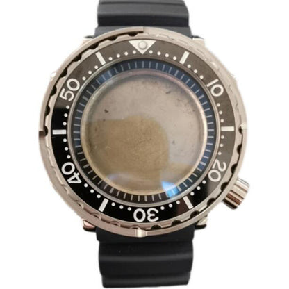 45mm stainless steel watch case with strap for NH35/NH36 movement, durable Orient watch accessory.