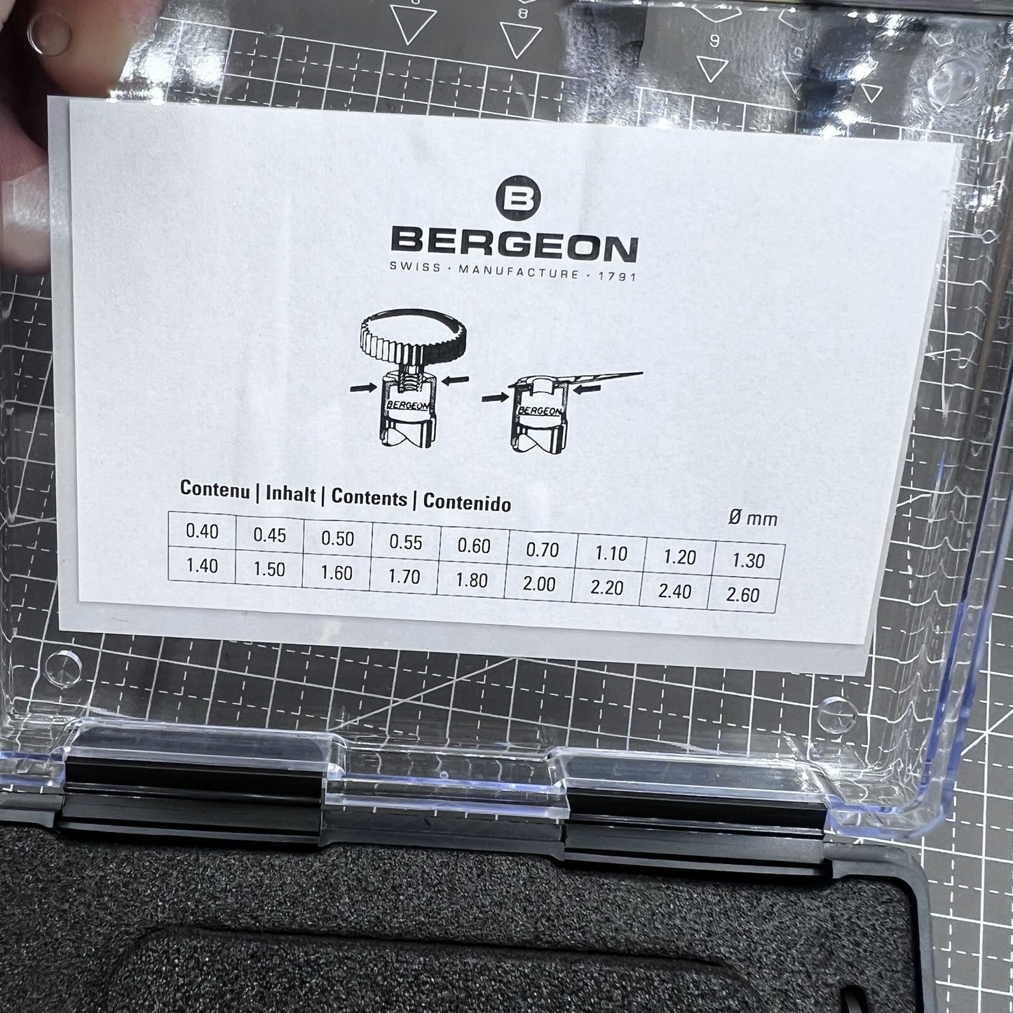 Bergeon Swiss 3010 Uhr Kronen Gehäuse und Zeigerrohrspanner Werkzeug