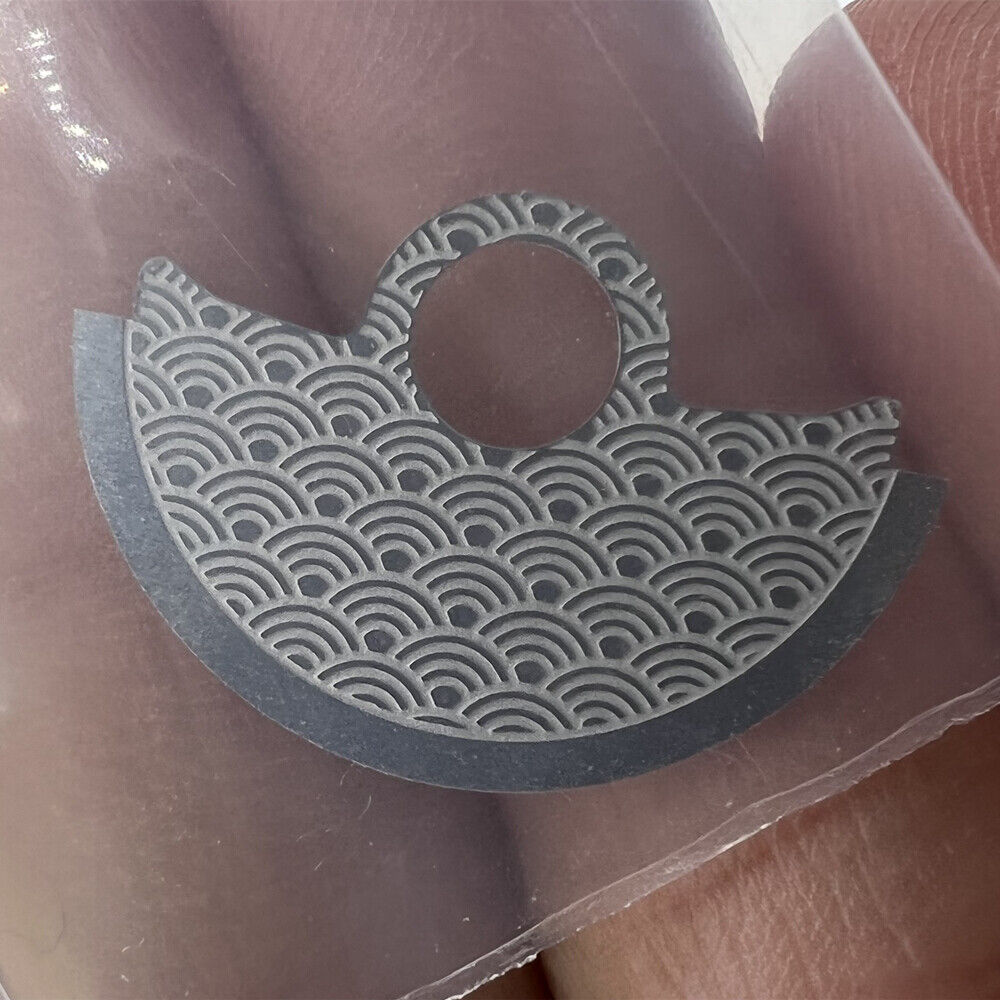 Waved silver metal sheet overlay Hammer rotor for Miyota 9015 watch movement