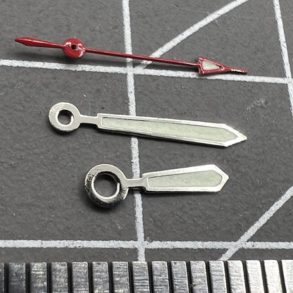 14mm silver-trimmed green luminous watch hands set by Miyota for 2035, 2115, 2105, and 2305 movements