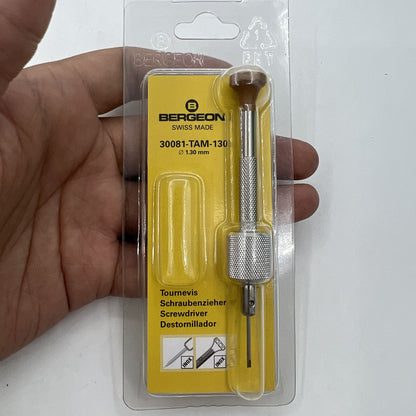Swiss Made Bergeon 30081-TAM-130 drum barrel screwdriver, 1.30mm, precision tool for watch repairs.
