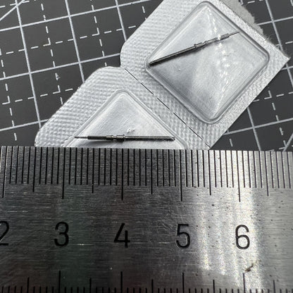 Original Omega 8500 watch winding stem designed for precise movement repair in luxury timepieces.