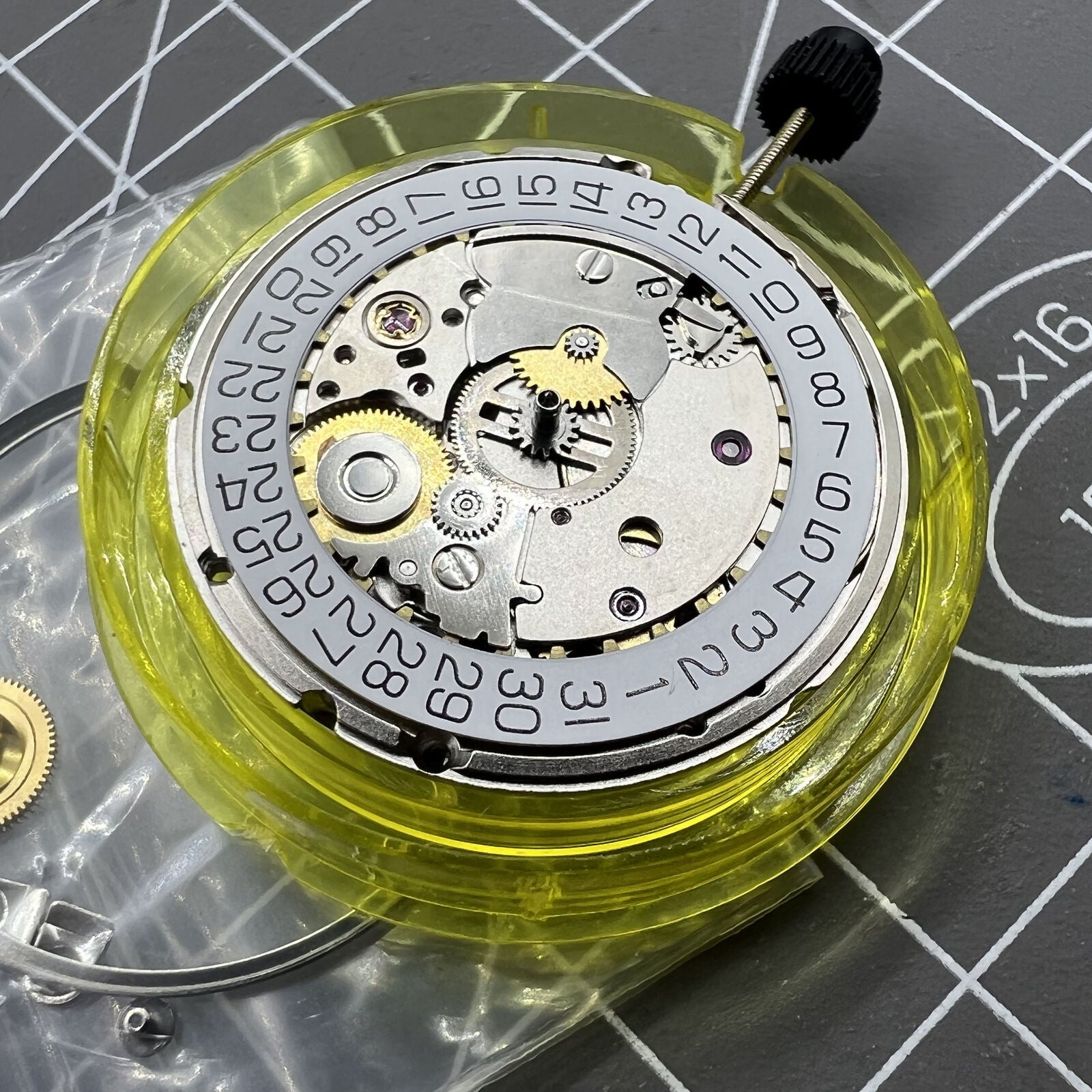 Seagull ST2130 automatic watch movement, silver finish, compatible with ETA 2824, 28800VPH frequency.