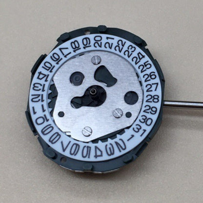 Miyota 2015 quartz movement watch part with single calendar date at 3, Japan made for precise timekeeping.
