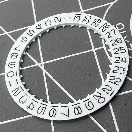 White date disk with vintage numeral font for Miyota 8215 watch movement, enhancing classic style.