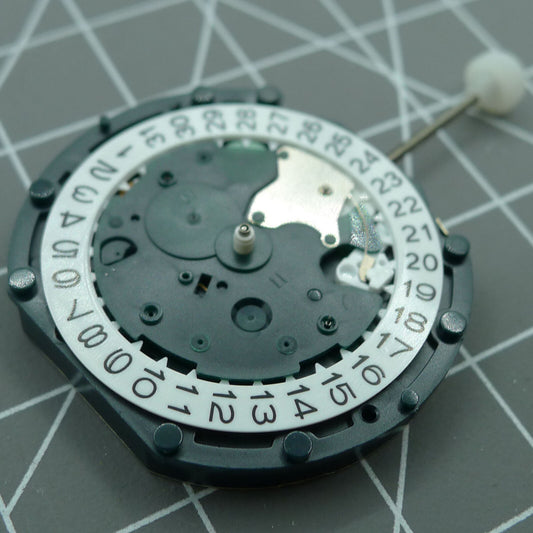 SUNON PE49 watch repair part with small second dial at 6 o'clock, quartz movement date function.