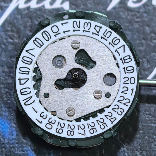 Set of 3 Miyota 2015 quartz watch movements with multifunctional single calendar, date at 3 o?clock.