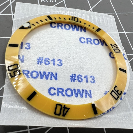 38 mm Keramik Slope SUB Gelber Hintergrund Schwarze Schrift Uhr Lünette Ring für SUB007 