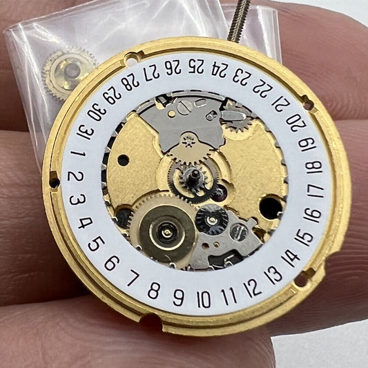 ETA 956.412 Swiss Made quartz watch movement with 3 hands and date display at 6 o'clock, precision timing