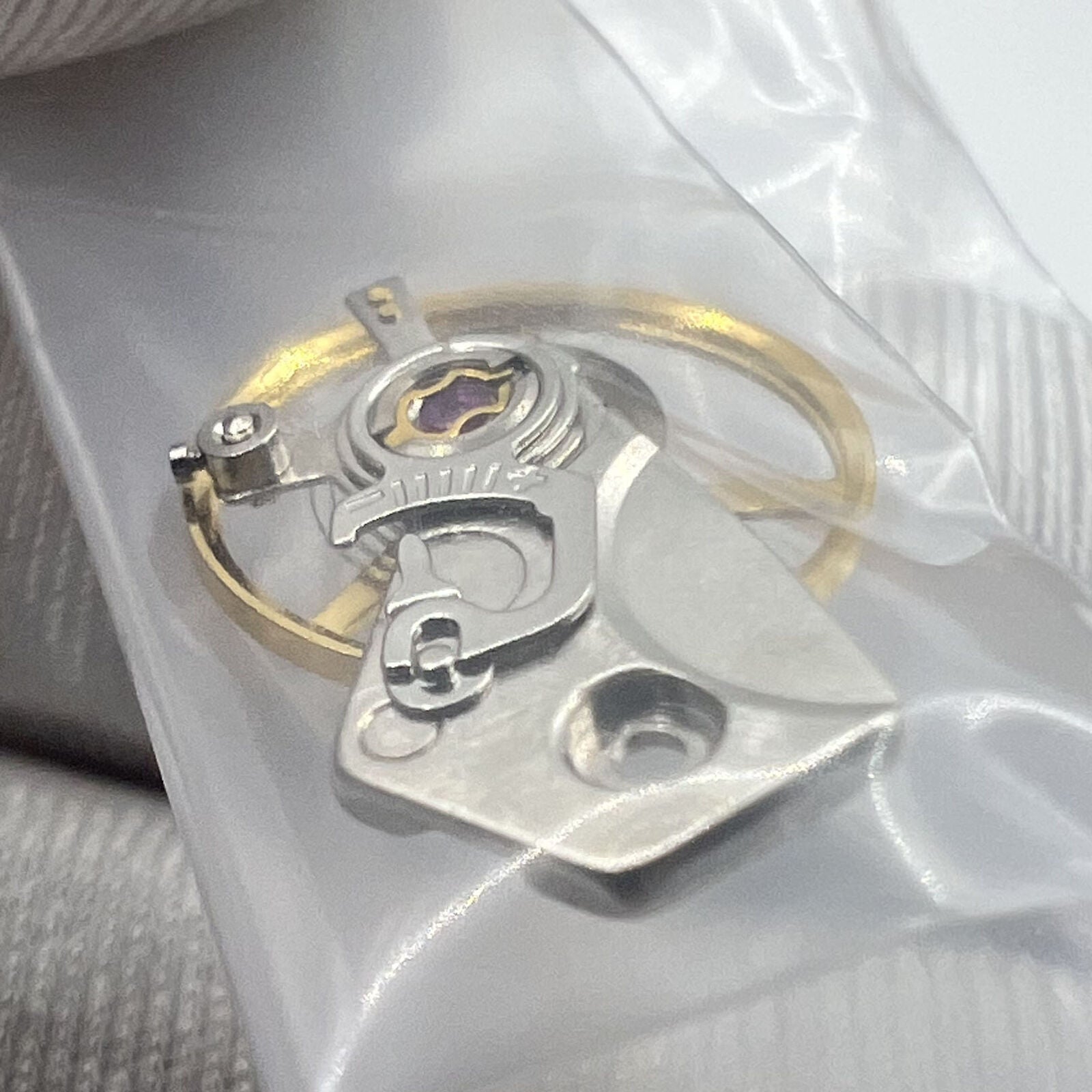 Balance wheel with splint for China Made Dandong 7750 watch movement, 28800 bph frequency, precision part.