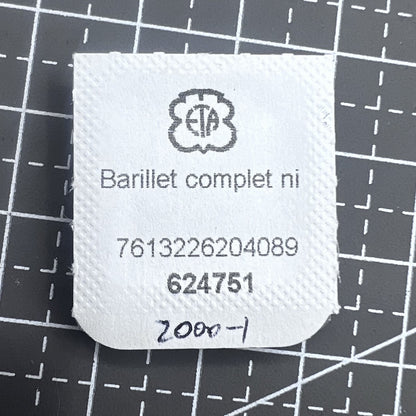 Complete mainspring barrel replacement parts for ETA 2000-1 watch movement, precise and durable.